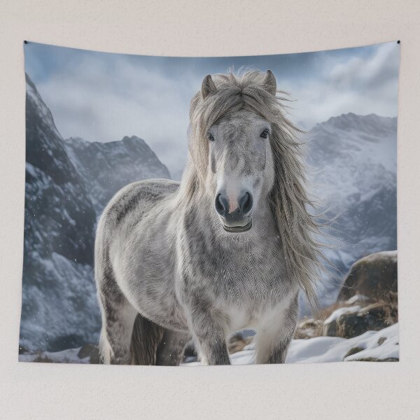 Item preview, Dapple Gray Pony in the Snow designed and sold by Elisabeth Lucas.