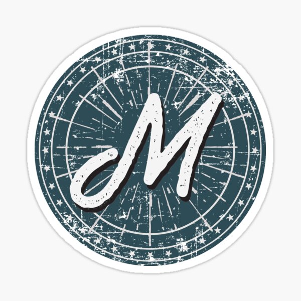 Item preview, Monogram M Vintage Sunburst Circle designed and sold by simplymonogram.