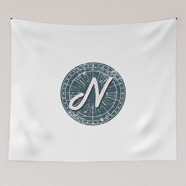 Item preview, Monogram N Vintage Sunburst Circle designed and sold by simplymonogram.