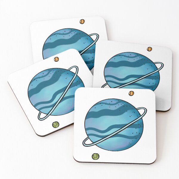 Item preview, Blue Neptune-like Planet with Two Satellites Illustration designed and sold by beddreams.