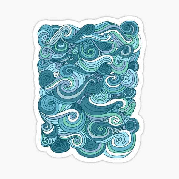 Spiral Ocean Wave Pattern Sticker