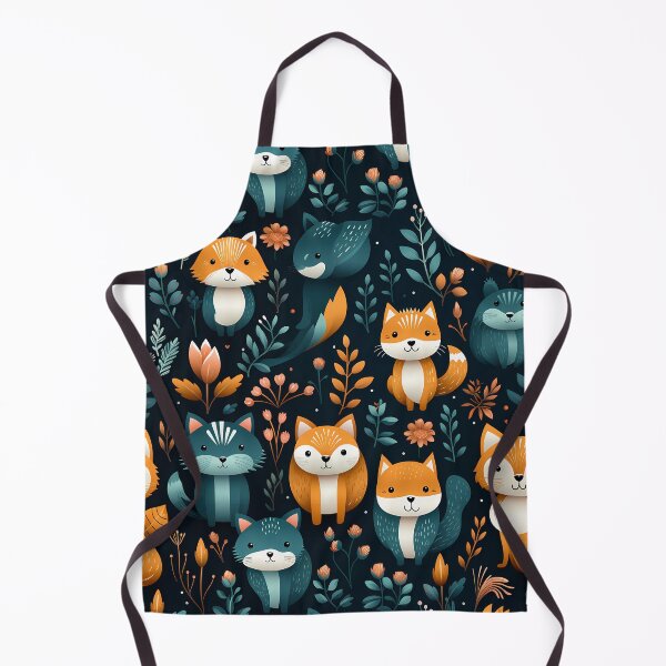 Item preview, Cute fox in a seamless pattern designed and sold by PSKStudio.