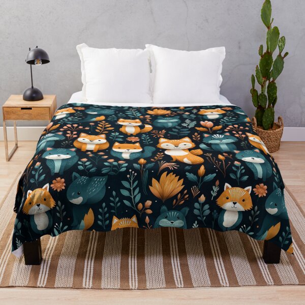 Item preview, Cute fox in a seamless pattern designed and sold by PSKStudio.