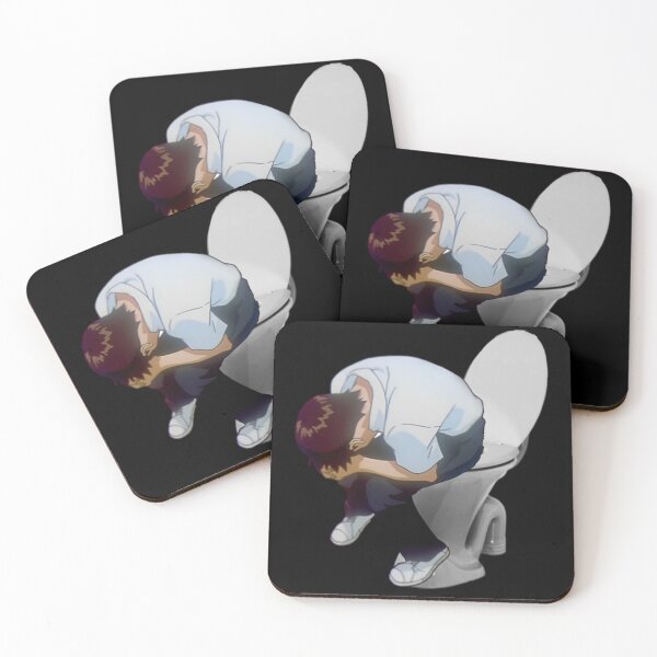 Item preview, shinji on chair toilet neon genesis evangelion designed and sold by tee hee tees.