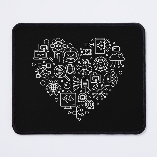 Item preview, Chatbot Heart - AI chatbots and Robots outline Heart-shaped design for artificial intelligence chatbots fans designed and sold by venomousvector.