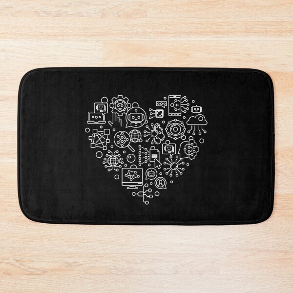 Item preview, Chatbot Heart - AI chatbots and Robots outline Heart-shaped design for artificial intelligence chatbots fans designed and sold by venomousvector.