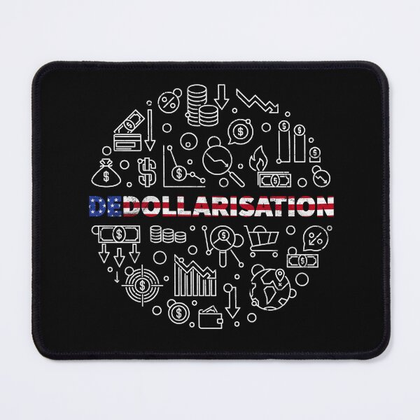 Item preview, DEDOLLARISATION and Economy USA Flag design - US America money and dollars round outline design designed and sold by venomousvector.