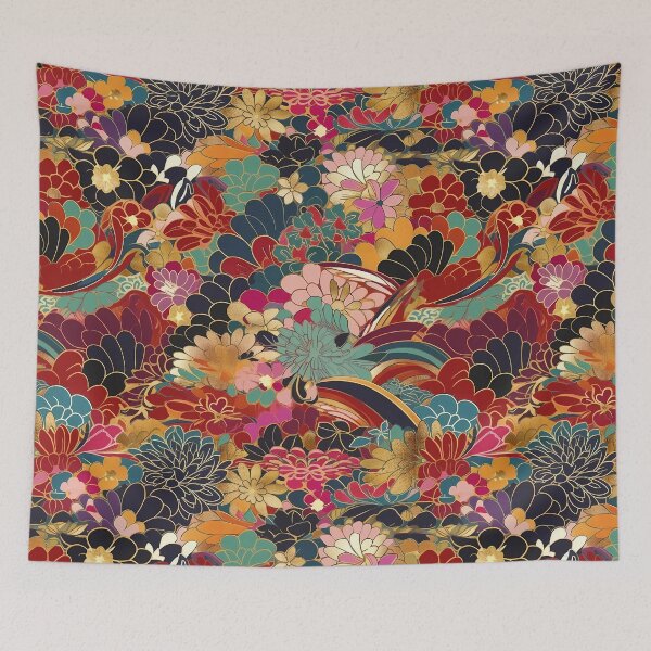Item preview, Floral kimono japanese pattern designed and sold by LittleNippon.