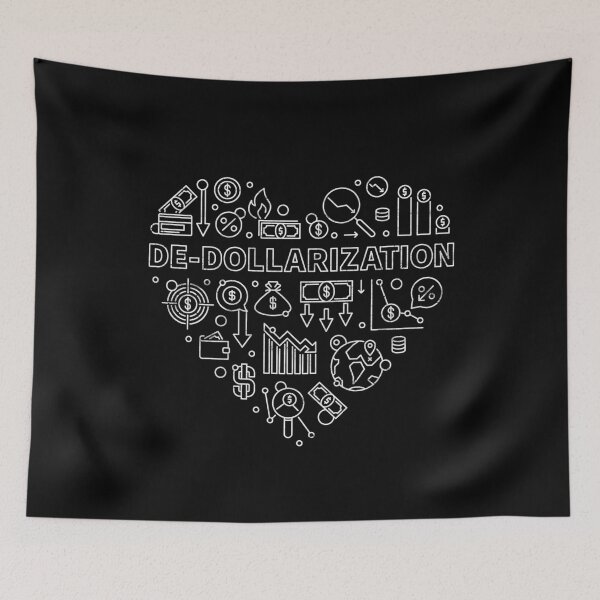Item preview, DE-DOLLARIZATION Heart - Economy heart-shaped design - US America money and dollars outline design  designed and sold by venomousvector.
