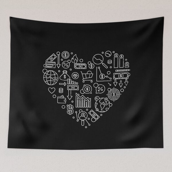 Item preview, Recession Heart - Economy heart-shaped design - US America money and dollars outline design  designed and sold by venomousvector.