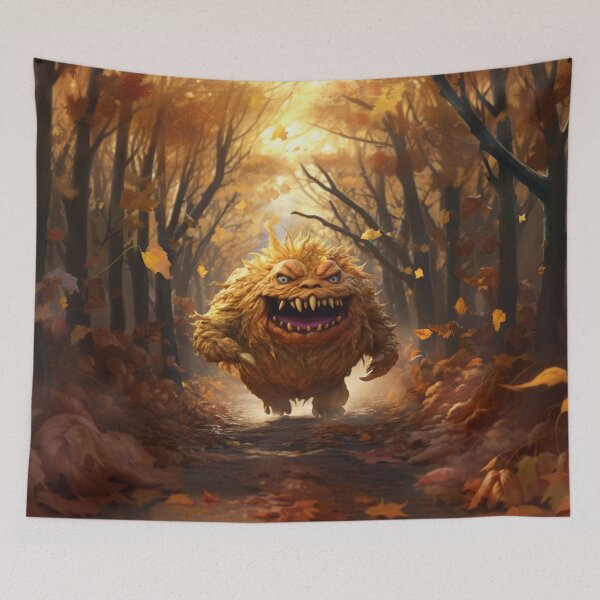 Item preview, Crazy Round Autumn Leaves Monster designed and sold by AbsudlyEpicAI.