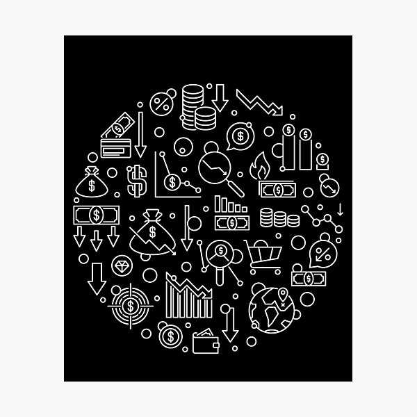 Item preview, Financial Crisis and Economy round design - US America money and dollars outline design  designed and sold by venomousvector.