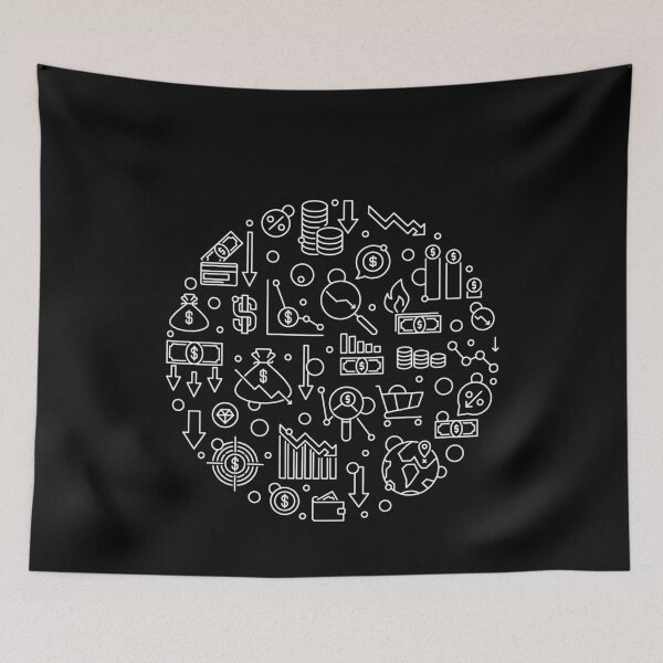Item preview, Financial Crisis and Economy round design - US America money and dollars outline design  designed and sold by venomousvector.