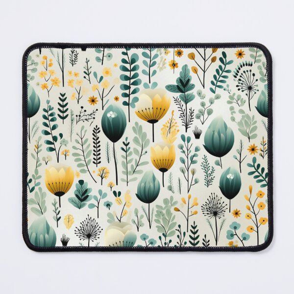 Item preview, Green, Yellow and Blue Blossoms Seamless Pattern designed and sold by exitbird.
