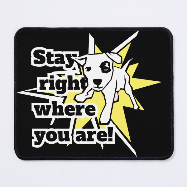 Item preview, Stay right where you are! A white dog in a fighting pose against the background of a yellow star designed and sold by SplashTastic.