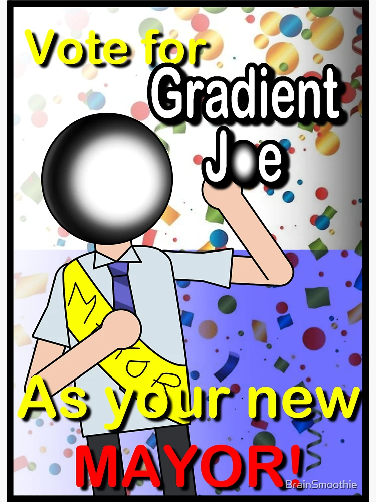 Mayor Gradient Joe Sticker for Sale by noodlec0nsumer