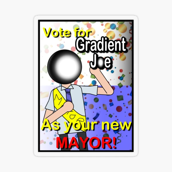 Mayor Gradient Joe Sticker for Sale by noodlec0nsumer