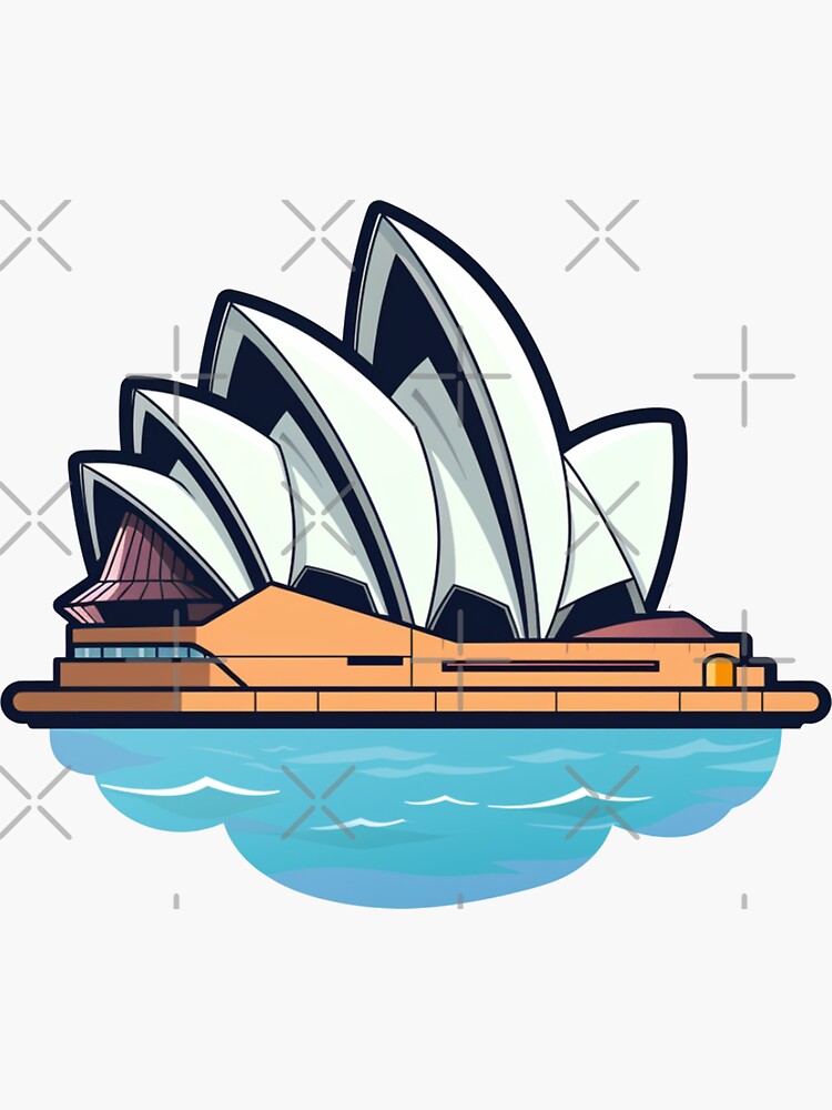 Thumbnail 3 of 3, Sticker, Mini Sydney opera house 2 designed and sold by HUSTLER-HAUS.