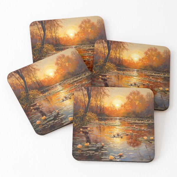 Item preview, Sunrise, or sunset, in a forest drawn by an impressionist designed and sold by PetroliniVideo.