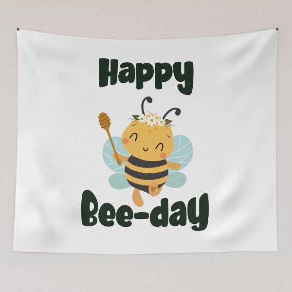 Item preview, Happy Bee-day with Cute bee designed and sold by coloryourwings.