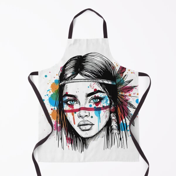Item preview, Spirit of the Tribes: Native American Girl with Colorful Ink Blots designed and sold by ReplyGirl.