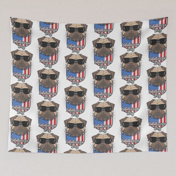 Item preview, American pug, pug us flag, pug with American flag designed and sold by GreyStanzione1.