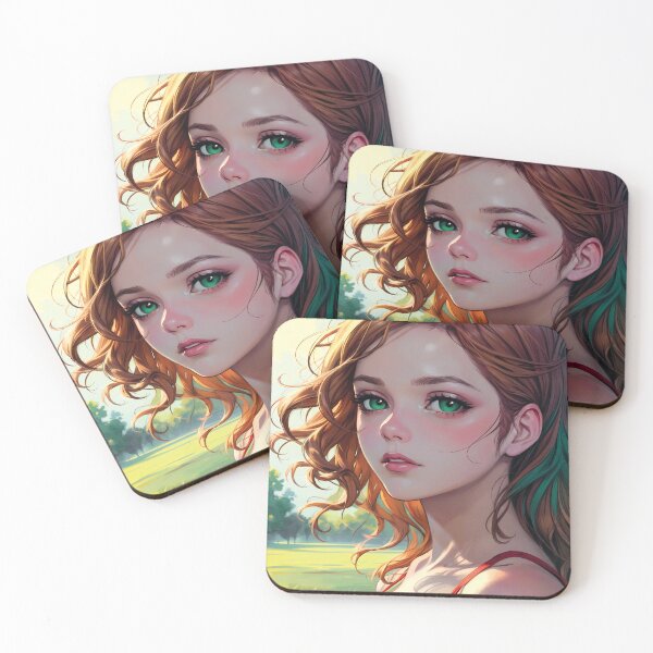 Item preview, Serenity in Nature - Ginger-Haired Girl with Green Eyes designed and sold by ByteyCreatives.