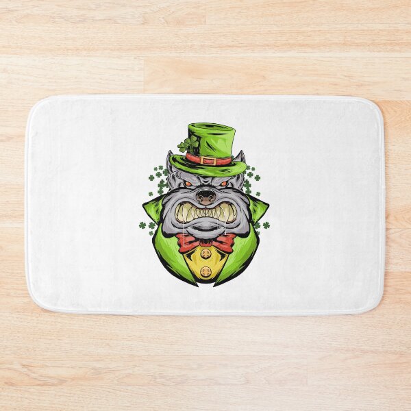 Item preview, Bulldog green hat coat, bull dog st Patrick’s day, angry green bull dog designed and sold by GreyStanzione1.