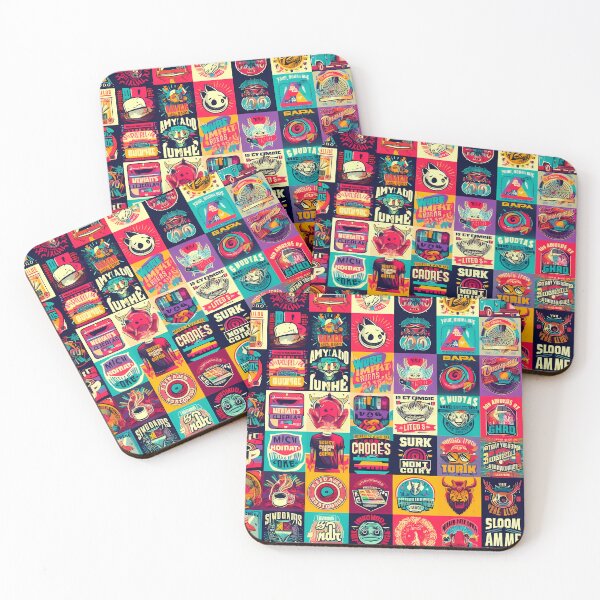 Item preview, Stickerbomb poster pattern designed and sold by TaevasDesign.