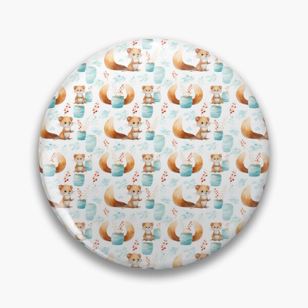Artikelvorschau, Whimsical Weasel Delight: A Charming Watercolor Pattern entworfen und verkauft von qoodesignstudio.
