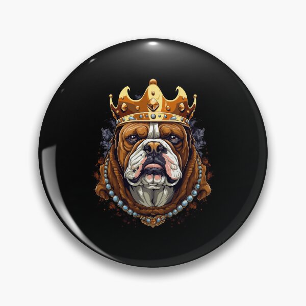 Item preview, King bulldog, bulldog face with crown, king bulldog head designed and sold by GreyStanzione1.