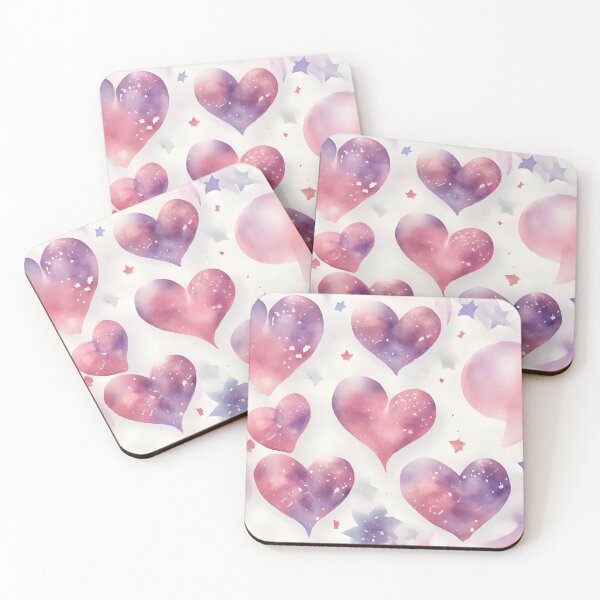 Item preview, soft purple hearts amazing calm pattern designed and sold by denakh.