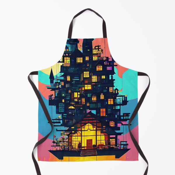Item preview, Magic house, minimalist stylized, flying house in the sky, colorful designed and sold by depthsofthemind.