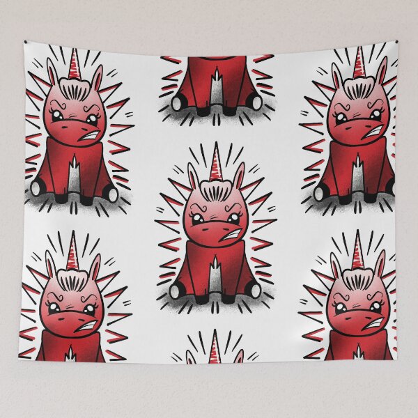 Item preview, Angry Red Unicorn designed and sold by Dominika Marzec-Starzykowska.