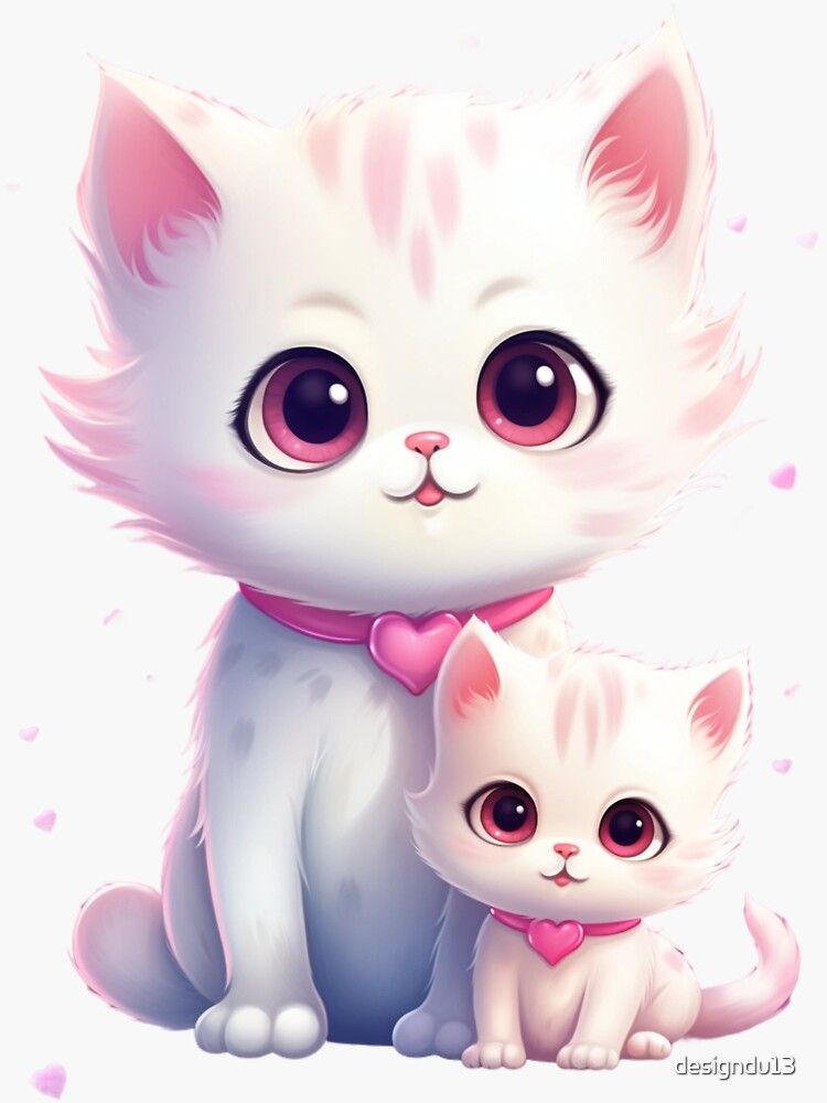 Cute kawaii cats Sticker by designdu13