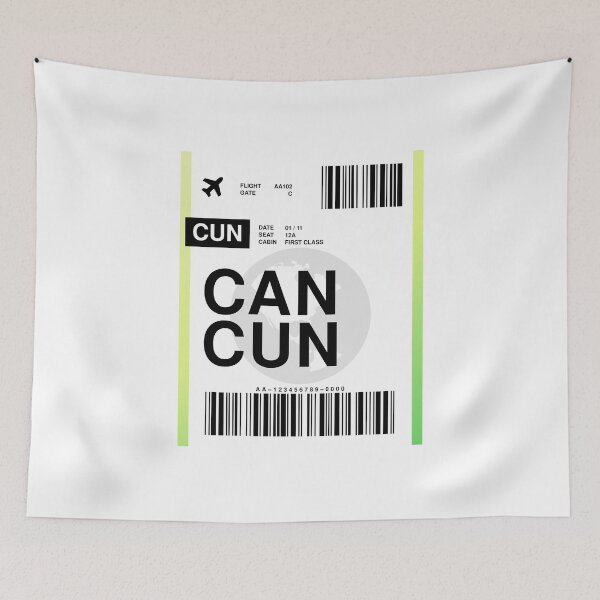 Item preview, Cancun Boarding Pass designed and sold by RabbitK.