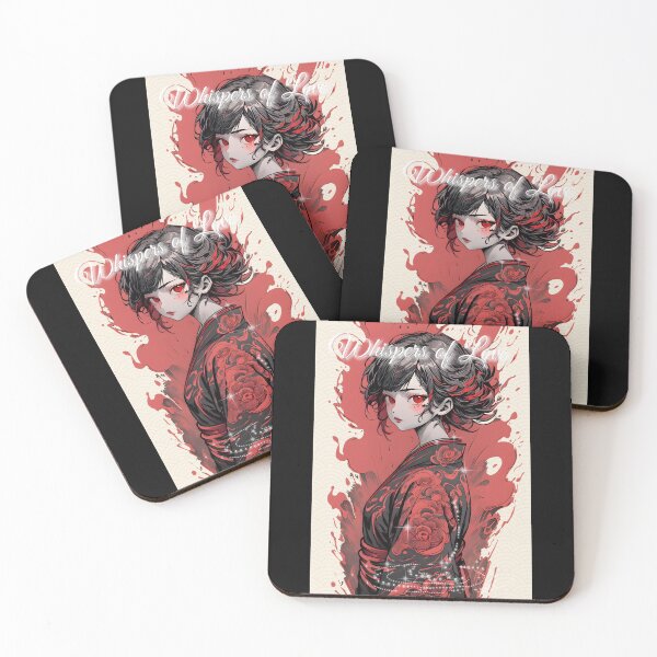 Item preview, Anime-Inspired Girl with Red Hair and Eyes - Intricate Neo-Traditional Art Print designed and sold by saflimbenly.