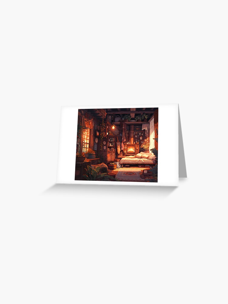 Warm Cozy Anime Interior, pixel art- Cozy  Greeting Card for Sale by  octoboobs