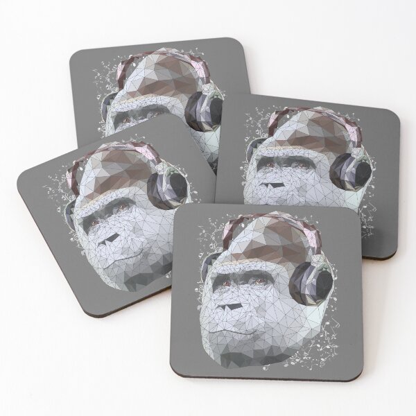 Item preview, Gorilla with headphones low poly pop art  designed and sold by wejollydigitals.
