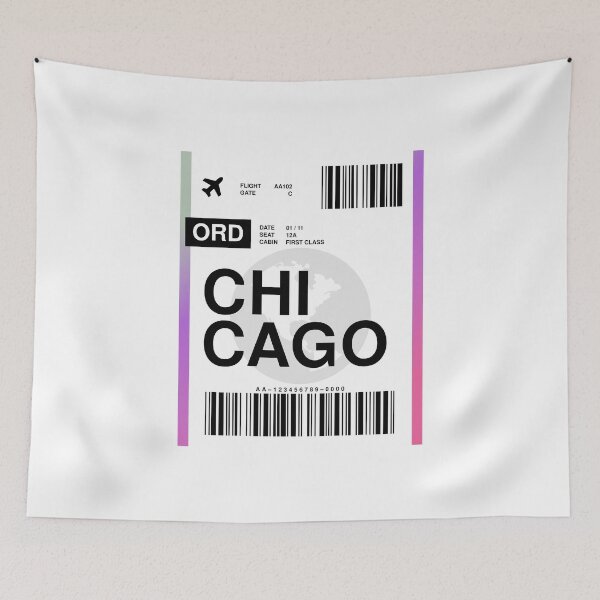 Item preview, Chicago Boarding Pass designed and sold by RabbitK.