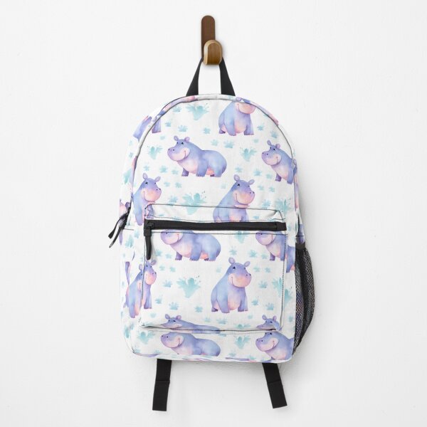 Item preview, Whimsical Hippo Delight: A Playful Watercolor Pattern designed and sold by qoodesignstudio.