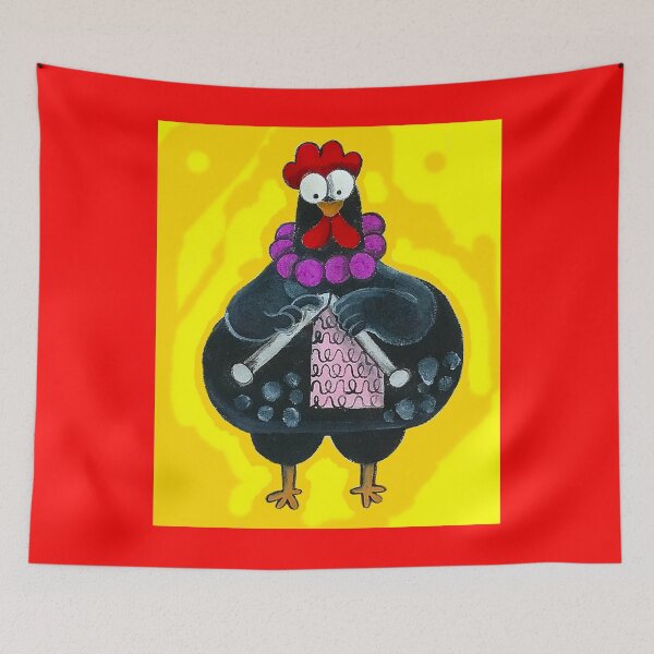 Item preview, La gallina papanatas tejiendo! designed and sold by Lalitapinta.