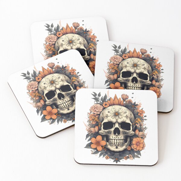 Item preview, Halloween skull with flowers designed and sold by By:MarcinK.