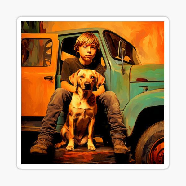 Item preview, Boy and dog designed and sold by Whimsicalhub.