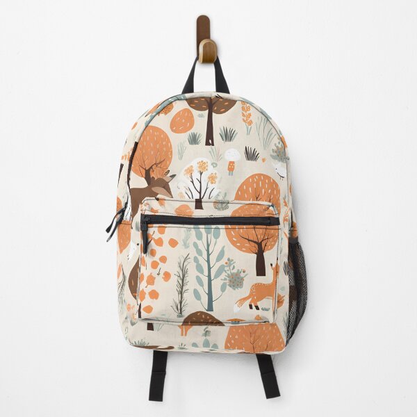 Item preview, pattern with trees and animals in forest, cute autumn texture designed and sold by in-leggings.