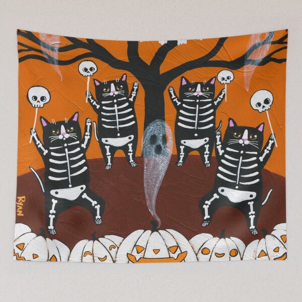 Item preview, Celebration of Halloween Kitties designed and sold by KilkennyCat Art.