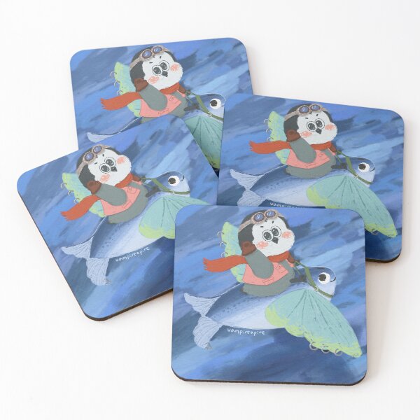 Item preview, Penguin Aviator Travelling with Flying Fish designed and sold by VAMPIREAPIRE.