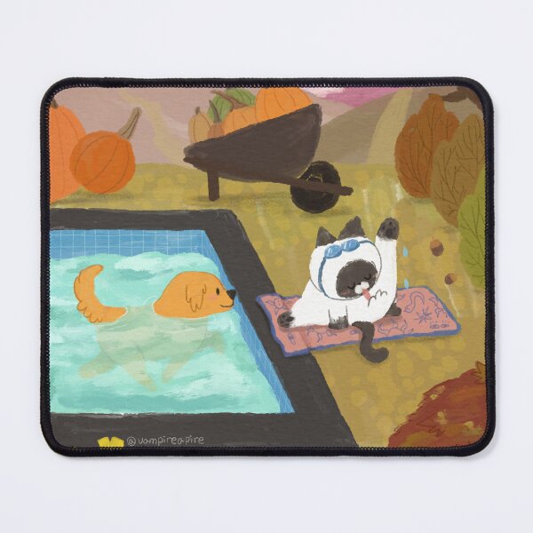 Item preview, Autumn pool with a golden retriever friend designed and sold by VAMPIREAPIRE.