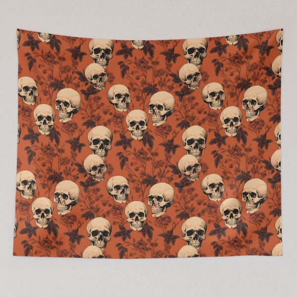 Item preview, Peach & Burnt Orange Skulls Composite Overlay Pattern #2 designed and sold by ARTficiallyAnon.