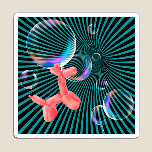 Item preview, Floating Balloon Dogs Bubbles, Happy Dog Hypnotherapy Red Teal designed and sold by SpiritGifts.